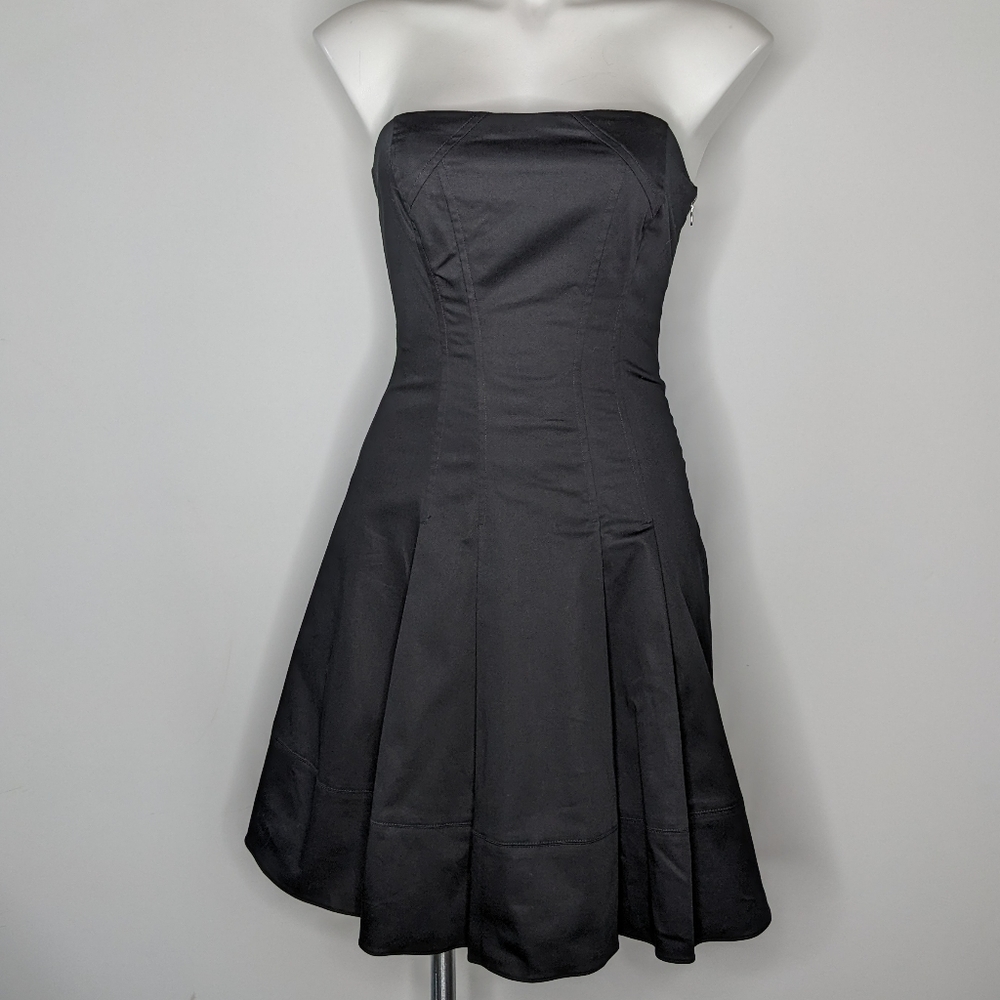 NWT Express black strapless fit & flare cocktail dress 2